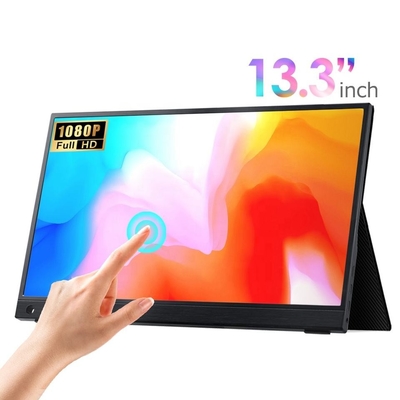 13مانیتور قابل حمل صفحه لمسی 3 اینچی، مانیتور USB C قابل حمل بازی با استند دسکتاپ برای لپ تاپ کامپیوتر تلفن صفحه نمایش دوم / گسترش