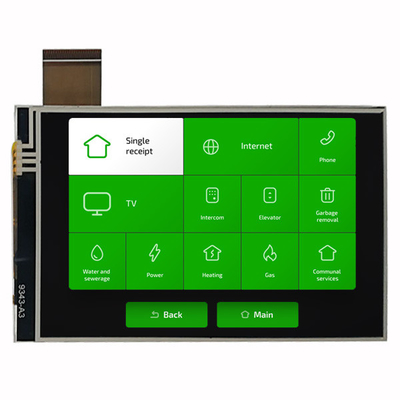 نمایشگر ماژول LCD 4 اینچی 480x800 TFT IPS با رابط RGB RTP Touch