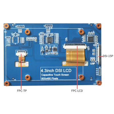 نمایشگر CTP 4.3 اینچی HDMI Raspberry Pi Dsi با زاویه دید کامل 800x480