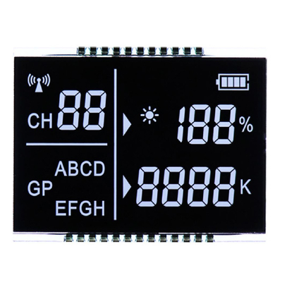صفحه نمایش LCD قطعه ای صفحه نمایش دایره ای هشت گوشه ای لیوان آب VA هفت بخش صفحه نمایش LCD برای دمای و رطوبت LCD