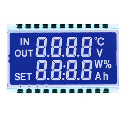 صفحه نمایش LCD قطعه ای صفحه نمایش دایره ای هشت گوشه ای لیوان آب VA هفت بخش صفحه نمایش LCD برای دمای و رطوبت LCD