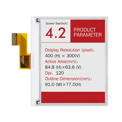 4.2 اینچ رنگ E- Ink EPaper Display 400*300 نقطه برای نشانه گذاری مصرف برق کم Ultra-thin Display