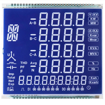 صفحه LCD سفارشی STN، حالت آبی STN / پس زمینه حروف سفید / صفحه نمایش فونت ها ، اتصال فلزی