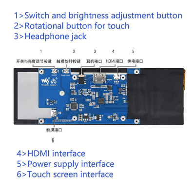 7.9 اینچ Bar Type IPS Capacitive Touch TFT Monitor با خروجی HDMI برای Raspberry Pi 4 ویندوز os 400x1280 رزولوشن