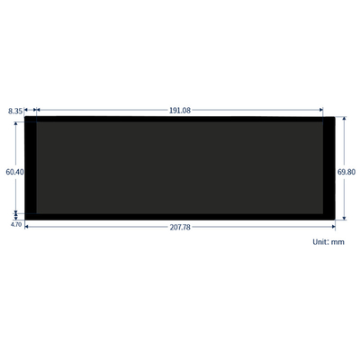 7.9 اینچ Bar Type IPS Capacitive Touch TFT Monitor با خروجی HDMI برای Raspberry Pi 4 ویندوز os 400x1280 رزولوشن