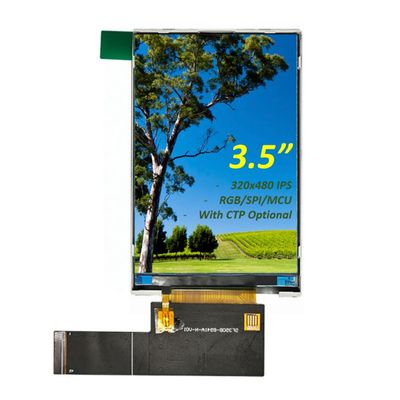 ماژول نمایشگر 3.5 اینچی TFT LCD 320x480 HVGA IPS زاویه دید کامل با رابط RGB/MCU/SPI ماژول نمایشگر TFT LCD