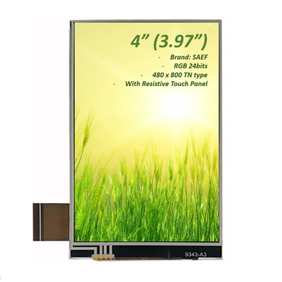 صفحه لمسی LCD 4 اینچ 480x800 ، صفحه نمایش TFT پزشکی 3.97 اینچ و 4 اینچ رابط RGB