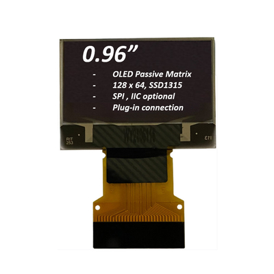 0.96 اینچ ماژول صفحه نمایش OLED 128x64 پیکسل SPI I2C رابط وصل