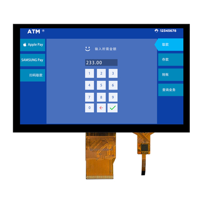روشنایی بالا 1000 نیت 7 اینچ آی پی اس TFT صفحه نمایش ال سی دی 1024 * 600 نقطه رابط RGB با CTP