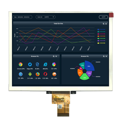 صفحه نمایش LCD 8 اینچ TFT 800x600 پیکسل TN RGB TN 12 ساعت جهت مشاهده