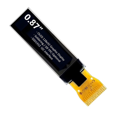 0.87 اینچ 128x32 صفحه نمایش کوچک OLED IIC رابط متن سفید