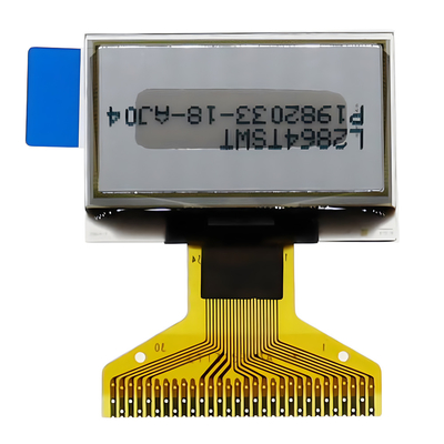 0.96 اینچ 128x64 نقطه سفید و آبی دو رنگ 30 پین نمایشگاه OLED داخلی DC / DC در داخل