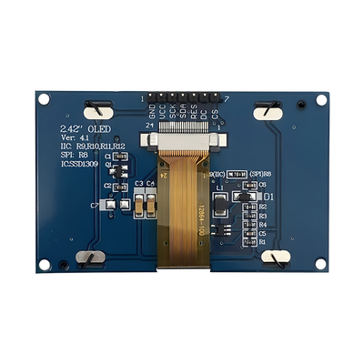 2ماژول صفحه نمایش OLED.42 اینچی 128x64 نقطه ای با رابط SPI و رنگ های فونت سفید و آبی