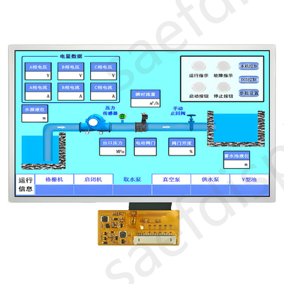 صفحه نمایش TFT 7 اینچ درجه صنعتی رابط LVDS 1000nits محدوده درجه حرارت کار بسیار گسترده