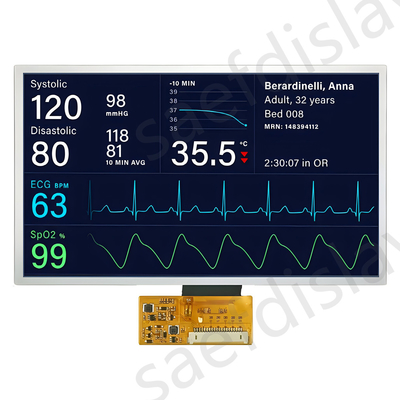 صفحه نمایش TFT 7 اینچ درجه صنعتی رابط LVDS 1000nits محدوده درجه حرارت کار بسیار گسترده