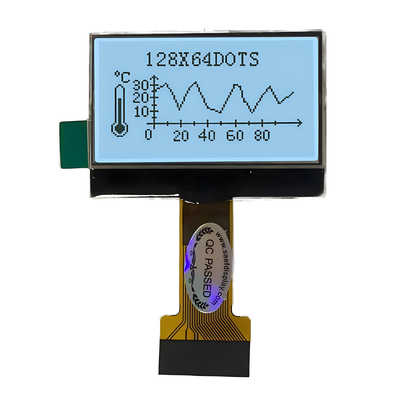 128X64 پیکسل COG LCD FSTN مثبت 3.3v با واحد روشنایی سفید
