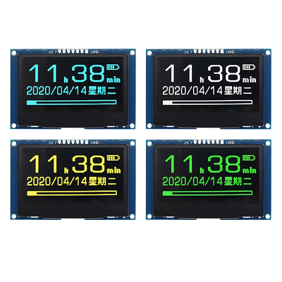 2ماژول صفحه نمایش OLED.42 اینچی 128x64 نقطه ای با رابط SPI و رنگ های فونت سفید و آبی