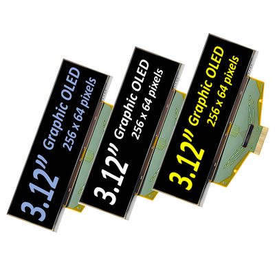 3.12 اینچ 256x64 گرافیک ماژول صفحه نمایش OLED با SSD1322 راننده IC - گزینه های فونت زرد، سفید یا آبی
