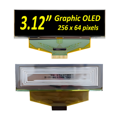 3.12 اینچ 256x64 گرافیک ماژول صفحه نمایش OLED با SSD1322 راننده IC - گزینه های فونت زرد، سفید یا آبی