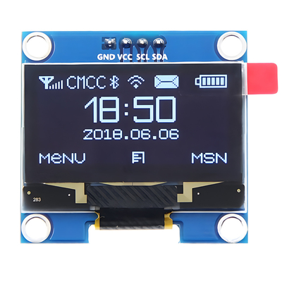 1.3-اینچ 128x64 Dot Matrix OLED 4-Pin IIC I2C رابط SH1106 راننده IC گزینه های فونت سفید / آبی