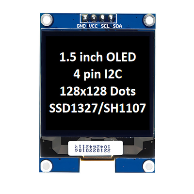 1.5 اینچ OLED صفحه نمایش ماژول واحد 128x128 پیکسل 4 پین رابط I2C با کنترل کننده صفحه نمایش LED