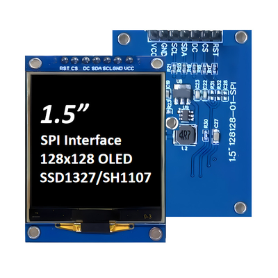 صفحه نمایش SPI 1.5 اینچی OLED 128x128 Dot Matrix SSD1327/SH1107G فونت های سفید / آبی ماژول 7 پین