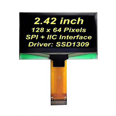 2صفحه نمایش OLED 42 اینچی 128x64 فونت زرد صفحه نمایش PMOLED SSD1309 کنترل کننده رابط SPI+IIC