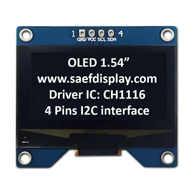 صفحه نمایش OLED 1.54 اینچی 128x64 با رابط I2C و راننده CH1116