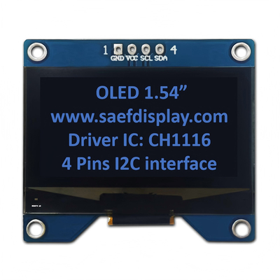 صفحه نمایش OLED 1.54 اینچی 128x64 با رابط I2C و راننده CH1116