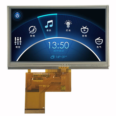صفحه نمایش 4.3 اینچی LCD TFT 480x272 با رابط لمسی مقاومتی RGB
