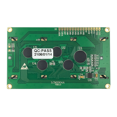 نمایشگر LCD تک رنگ 20x4 کاراکتری LCM 16 پین 8 بیتی MPU STN آبی منفی