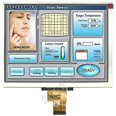 ماژول نمایش LCD 8 اینچی TFT IPS زاویه مشاهده کامل 1024x768 با رابط LVDS