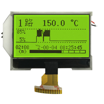 نمایشگر LCD گرافیک تک رنگ سبز زرد STN 128x64 مثبت 3.3V SPI