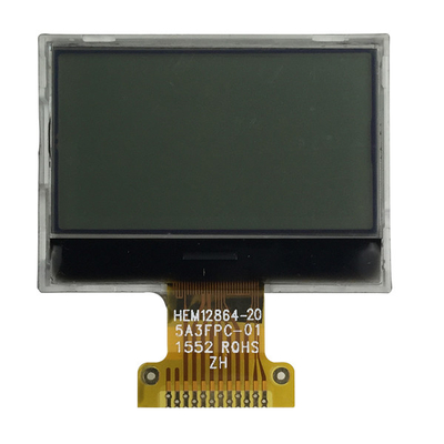 صفحه نمایش گرافیکی ال سی دی FSTN مثبت 128x64 COG 3.3V SPI رابط با نور پس زمینه سفید