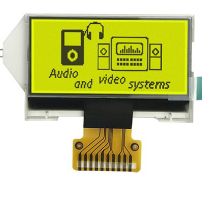 رابط SPI 128x64 COG LCD ماژول زرد رنگ پس زمینه سبز