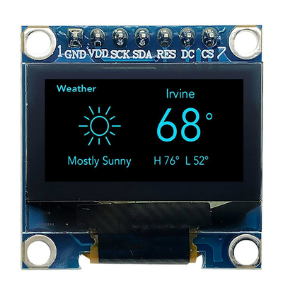 7 پین 0.96 اینچ ماژول صفحه نمایش OLED SPI 3V سفید PMOLED با SSD1306 راننده IC