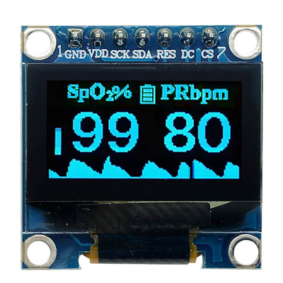 0.96 اینچ ماژول صفحه نمایش OLED 128×64 پیکسل رابط SPI آبی/سفید/سفید آبی -40 تا 80 درجه سانتیگراد RoHS