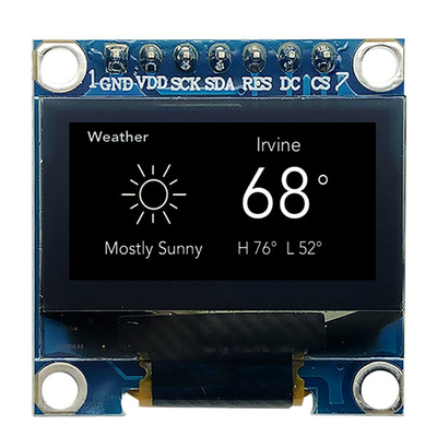 7 پین 0.96 اینچ ماژول صفحه نمایش OLED SPI 3V سفید PMOLED با SSD1306 راننده IC