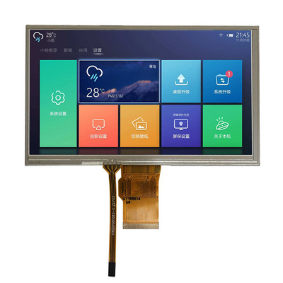 صفحه نمایش 7 اینچی TFT LCD 800x480 نقطه ای، رابط 24 بیتی RGB با پنل لمسی مقاومتی
