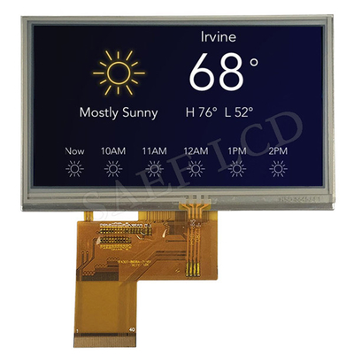 480x272 LCD TFT 4.3 اینچ 40 پین IPS رابط RGB زاویه دید کامل