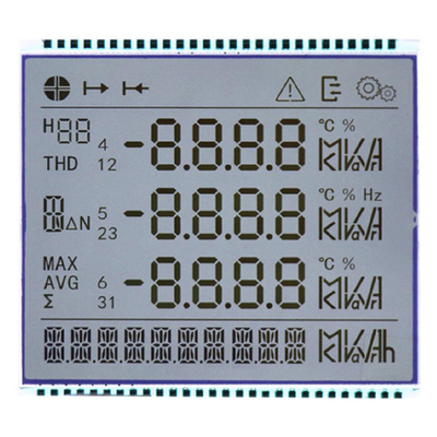 اندازه گیری انرژی الکتریکی LCD، صفحه نمایش LCD بخش برای ۸۶ اندازه گیری انرژی الکتریکی سه فاز چند عملکردی