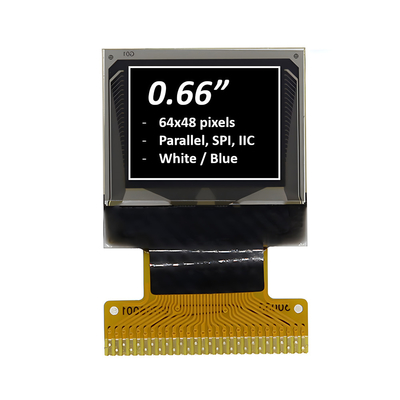 0.66 اینچ گرافیک ماژول صفحه نمایش OLED 64x48 پیکسل سفید / آبی اختیاری
