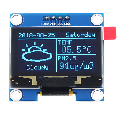 1.3-اینچ 128x64 Dot Matrix OLED 4-Pin IIC I2C رابط SH1106 راننده IC گزینه های فونت سفید / آبی